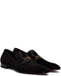 schwarze Leder Slipper von Christian Louboutin