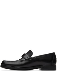 schwarze Leder Slipper von Salvatore Ferragamo