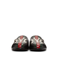 schwarze Leder Slipper von Gucci