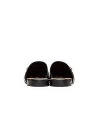 schwarze Leder Slipper von Gucci