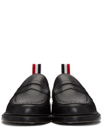 schwarze Leder Slipper von Thom Browne