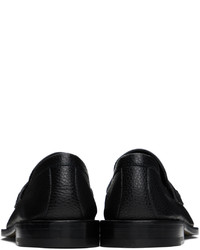 schwarze Leder Slipper von Manolo Blahnik