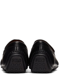 schwarze Leder Slipper von Polo Ralph Lauren