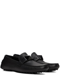 schwarze Leder Slipper von Valentino Garavani