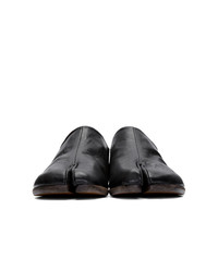 schwarze Leder Slipper von Maison Margiela