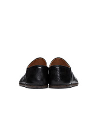 schwarze Leder Slipper von Maison Margiela