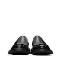 schwarze Leder Slipper von Bottega Veneta