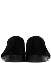 schwarze Leder Slipper von Manolo Blahnik