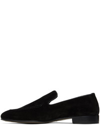 schwarze Leder Slipper von Manolo Blahnik