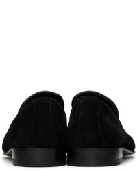 schwarze Leder Slipper von Manolo Blahnik