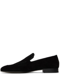 schwarze Leder Slipper von Manolo Blahnik