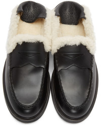 schwarze Leder Slipper von Fendi