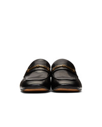 schwarze Leder Slipper von Gucci