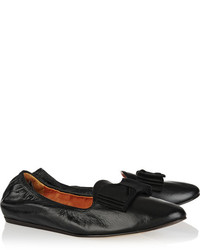 schwarze Leder Slipper von Lanvin