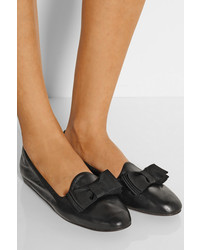 schwarze Leder Slipper von Lanvin