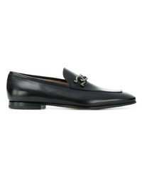 schwarze Leder Slipper von Salvatore Ferragamo