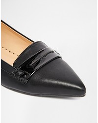 schwarze Leder Slipper von Head Over Heels