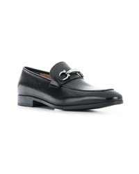 schwarze Leder Slipper von Salvatore Ferragamo