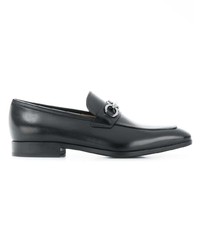 schwarze Leder Slipper von Salvatore Ferragamo