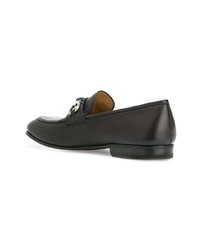 schwarze Leder Slipper von Salvatore Ferragamo