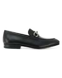 schwarze Leder Slipper von Salvatore Ferragamo