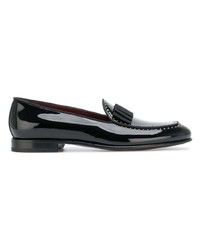 schwarze Leder Slipper von Dolce & Gabbana