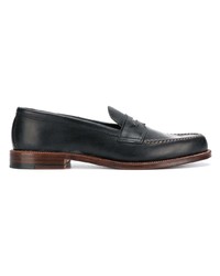 schwarze Leder Slipper von Alden