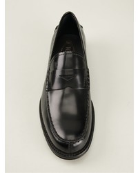 schwarze Leder Slipper von Tod's