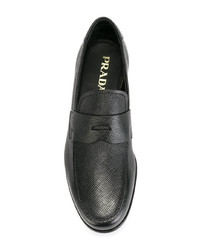 schwarze Leder Slipper von Prada