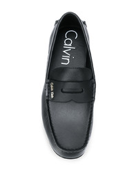 schwarze Leder Slipper von Calvin Klein 205W39nyc