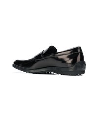 schwarze Leder Slipper von Tod's