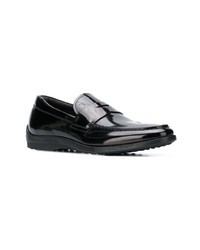 schwarze Leder Slipper von Tod's