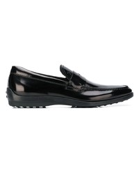 schwarze Leder Slipper von Tod's