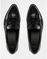 schwarze Leder Slipper von Asos