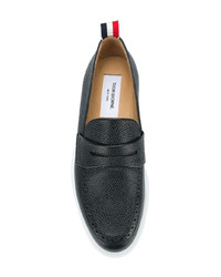 schwarze Leder Slipper von Thom Browne