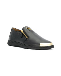 schwarze Leder Slipper von Giuseppe Zanotti Design