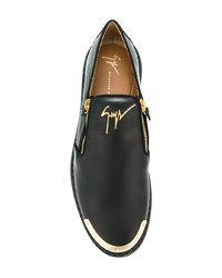 schwarze Leder Slipper von Giuseppe Zanotti Design