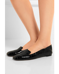 schwarze Leder Slipper von Alexander McQueen