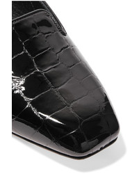 schwarze Leder Slipper von Alexander McQueen