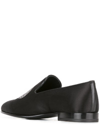 schwarze Leder Slipper von Versace