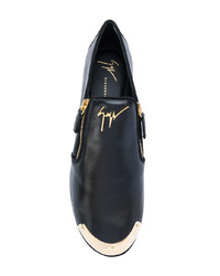 schwarze Leder Slipper von Giuseppe Zanotti Design