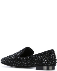 schwarze Leder Slipper von Giuseppe Zanotti Design