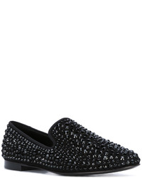 schwarze Leder Slipper von Giuseppe Zanotti Design