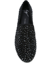 schwarze Leder Slipper von Giuseppe Zanotti Design