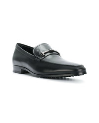 schwarze Leder Slipper von Tod's