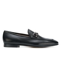 schwarze Leder Slipper von Salvatore Ferragamo