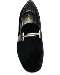 schwarze Leder Slipper von Tod's