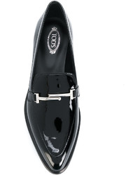 schwarze Leder Slipper von Tod's