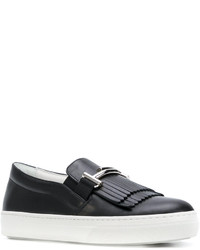 schwarze Leder Slipper von Tod's