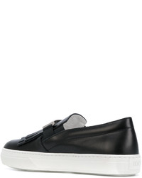 schwarze Leder Slipper von Tod's